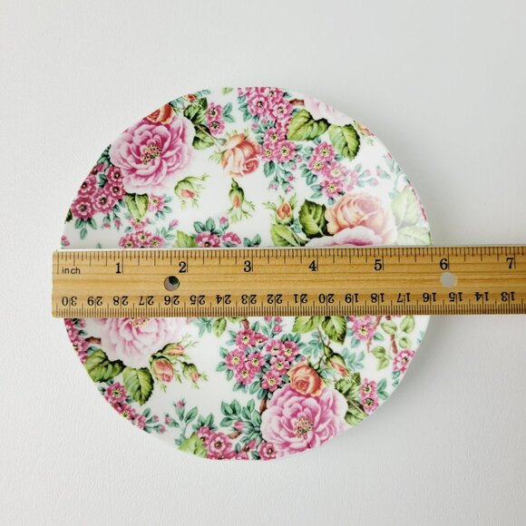 Shabby Chic Rose Chintz Teacup, Saucer & Plate The Fairmont Empress Rose Garden - Picture 12 of 13